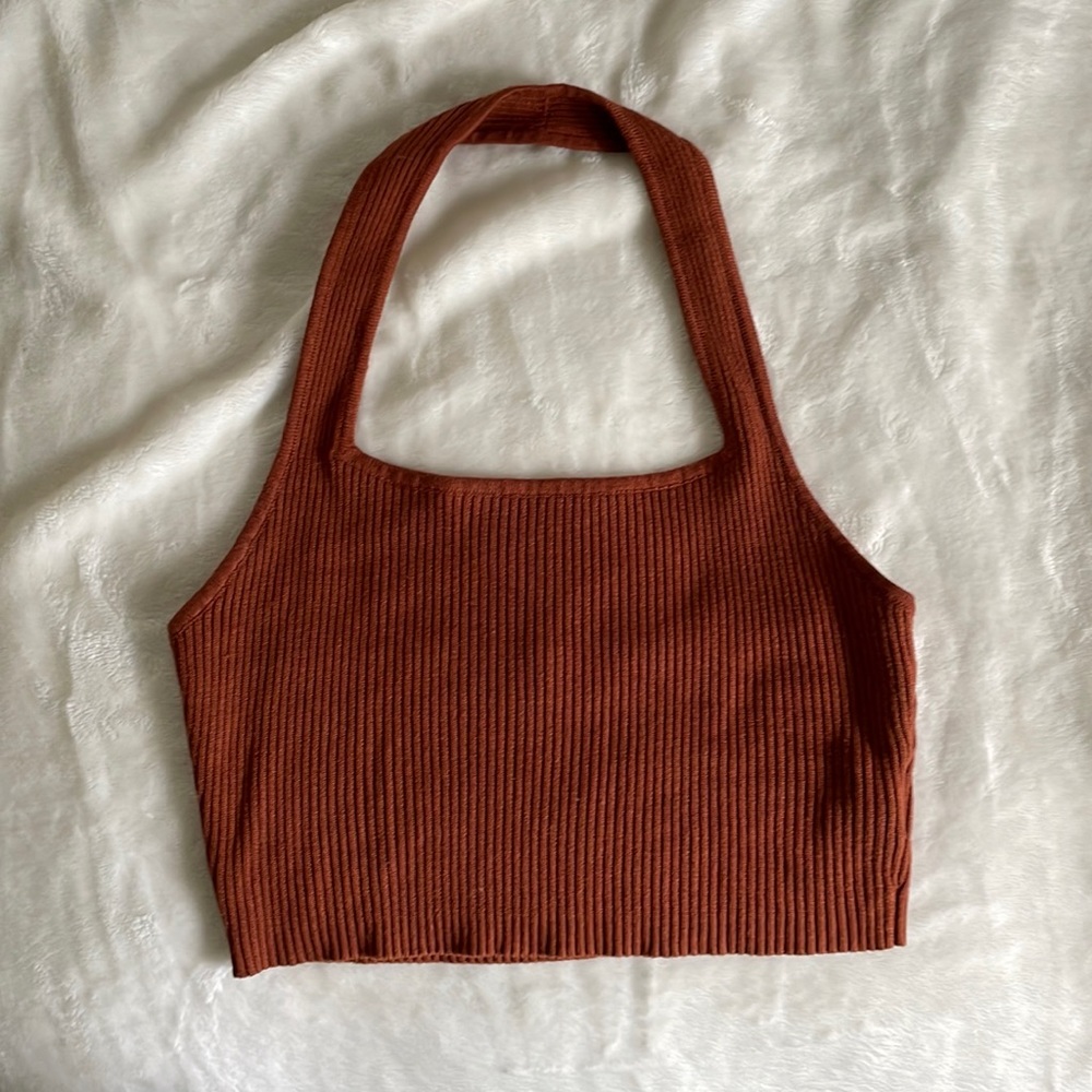 Halter Ribbed Crop Top